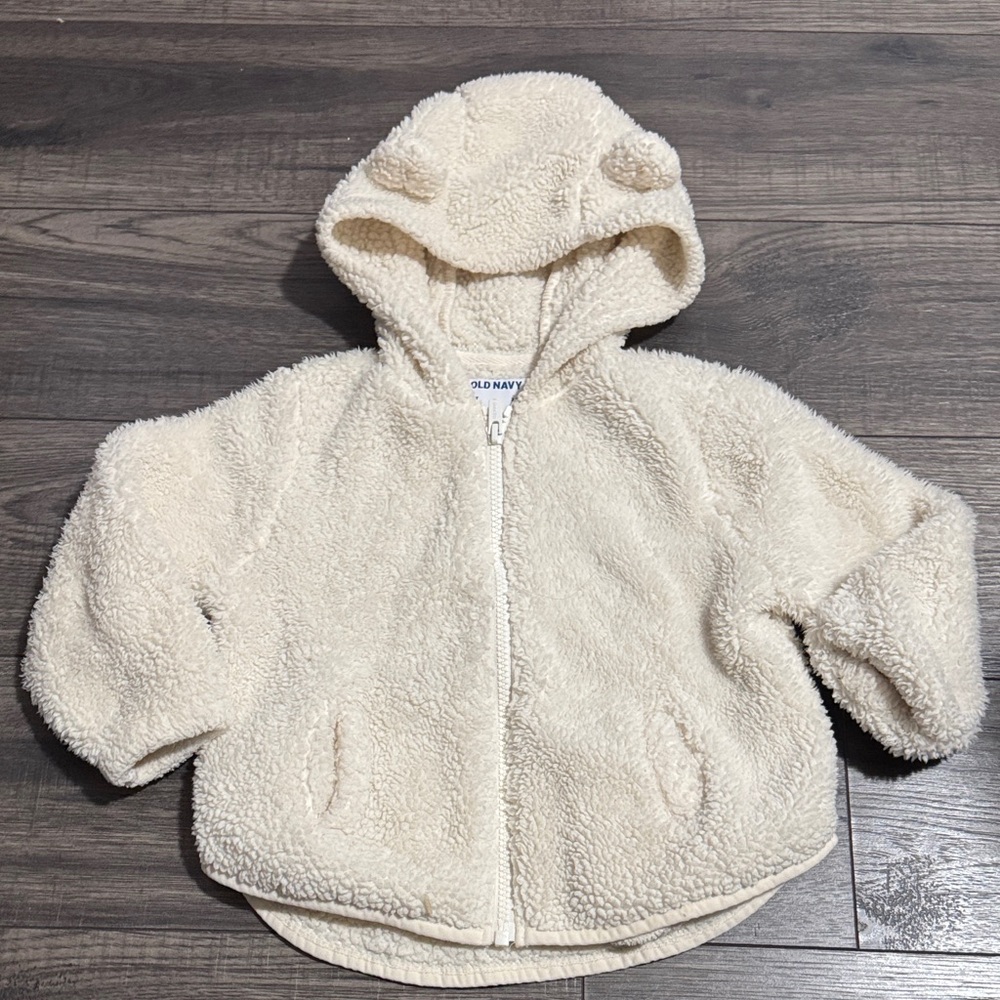 Old Navy Off-White Sherpa Sweater Jacket